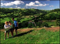 Walking the dyke near Clun (picture: CPAT 1133.06)