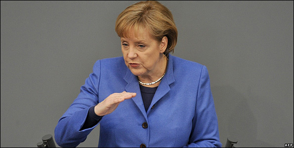 Chancellor Merkel addressing Bundestag, 25 Mar 10