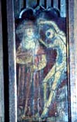 Portrait style photgraph showing a medieval image of death