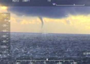 A waterspout off the coast of Anglesey in November 2010