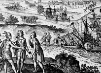 English colonists landing in Virginia, 1634 (Getty Images/Hulton|Archive)