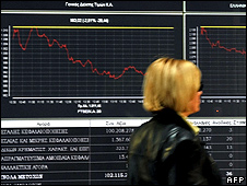 Athens stock exchange, 7 Apr 10