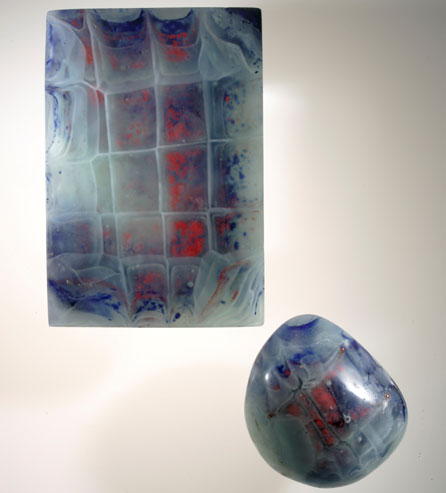 Rock and Pebble by Phillipa Hughes, who works with fused and cast glass. Image courtesy of the artist