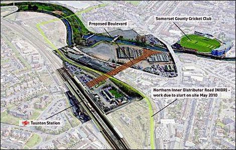Aerial map of the project's plans