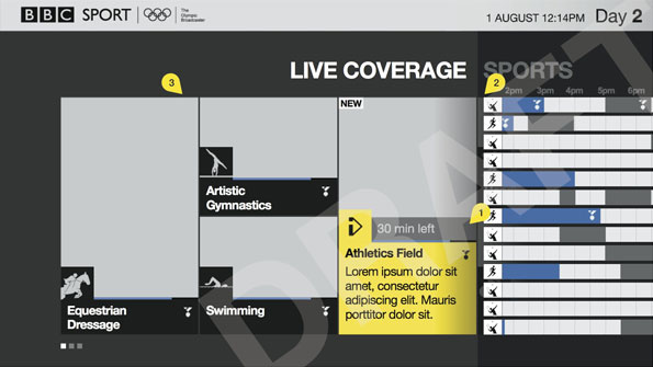 Simple design with dummy text, spaces for pictures, blank panels, and schedule. The word 