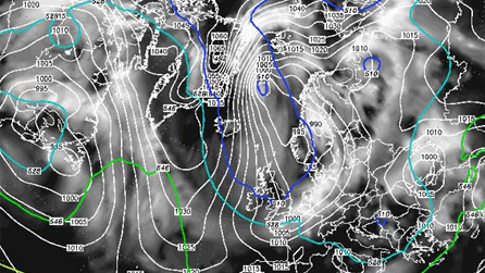 The forecast chart for 6pm next Thursday