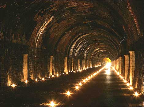 Candlelit tunnel