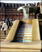 Sheffield Peace Gardens fountain, designed by Needle Designer Richard Perry. 