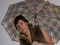 Girl with Burberry umbrella