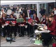 The band entertain on Briggate