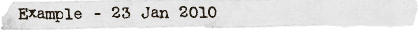 Example - 23 Jan 2010