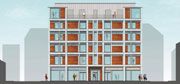 Artists impression of the northeast elevation of the new development