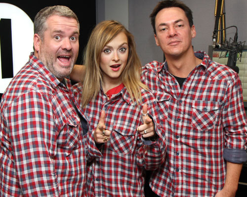 Chris, Fearne and Dave in Dave's shirt