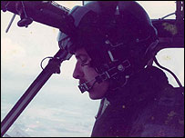 Richard Hutchings flying the Sea King