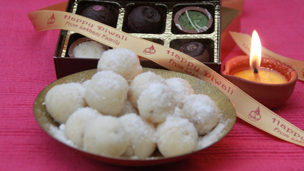 Homemade coconut balls and Diwali chocolates