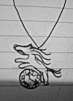 horse and clock necklace