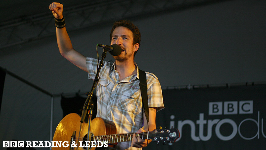 Frank Turner performs on the Introducing stage at Reading and Leeds 2009