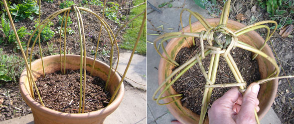 making a lobster pot support