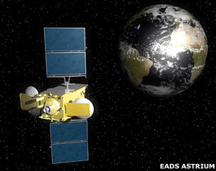 An artist's impression of Hylas in orbit