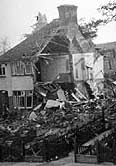 Photograph showing Bomb damage to a house