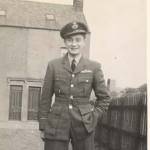 Les, on leave, outside "Bud" Storey's home in Harrington.