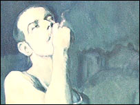 Detail from a Derek Jones painting