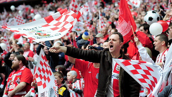 Southampton supporters at the 2010 JPT final.