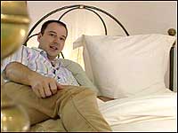 Chris Jackson on bed