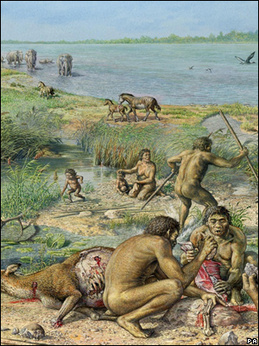 Artist's impression of early humans