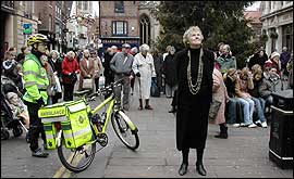 Janet Looker, Lord Mayor of York, and a large crowd gathered in St Helen's Square to observe the three minute silence in rmembrance of the victims of the Asia Tsunami
