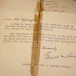 This is the actual letter Ben Mc laughlin received from the ministry in thanks for saving the pilot who crashed in the Foyle