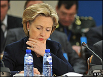 US Secretary of State Hillary Clinton at Nato HQ