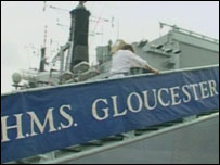 HMS Gloucester's gangway