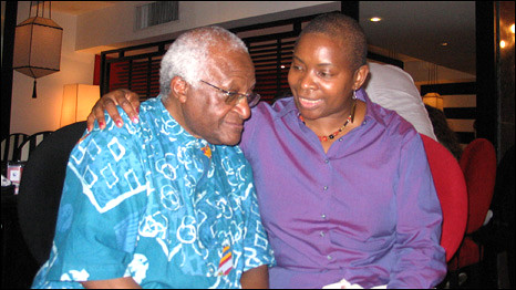 Rose with Archbishop Desmond Tutu