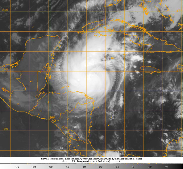 GOES 13 IR hurricane Rina