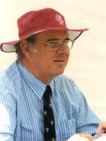 Gerry as cricket commentator at a local match