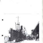 Steamship unloading in Belfast port