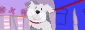 Image of a dog sitting and smiling