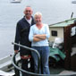 Sheelagh and husband Pete on deck