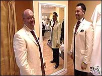 Kevin and Craig in wedding suits