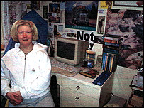 Annie Swann at her computer