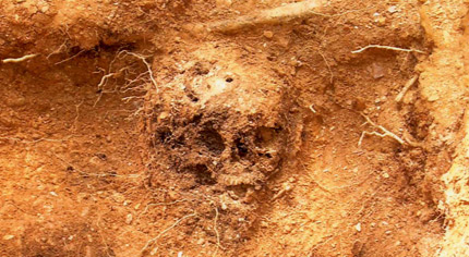 The first face revealed of the railroad workers at Duffy's Cut. Pictures Courtesy William Watson