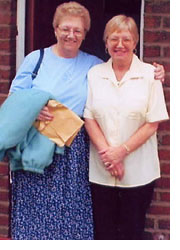 Ivy (left) and Pat at their first meeting