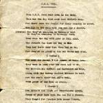 Song sheet for one of the crews shanties.