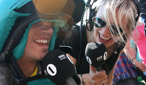 Jo Whiley looks on as Vernon Kay stops for a massage