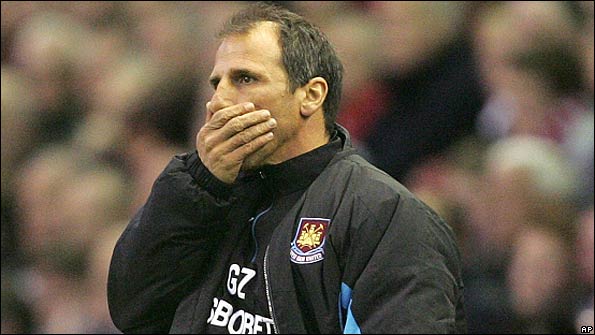 West Ham manager Gianfranco Zola