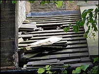 Vandalised roof