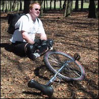 Alan and unicyle - taking a break