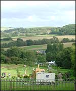 Heading into the campsite