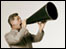 A man with a megaphone
